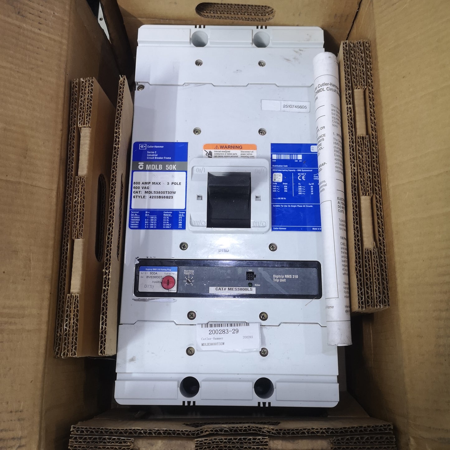 Cutler-Hammer Circuit Breaker MDLB3800T33W