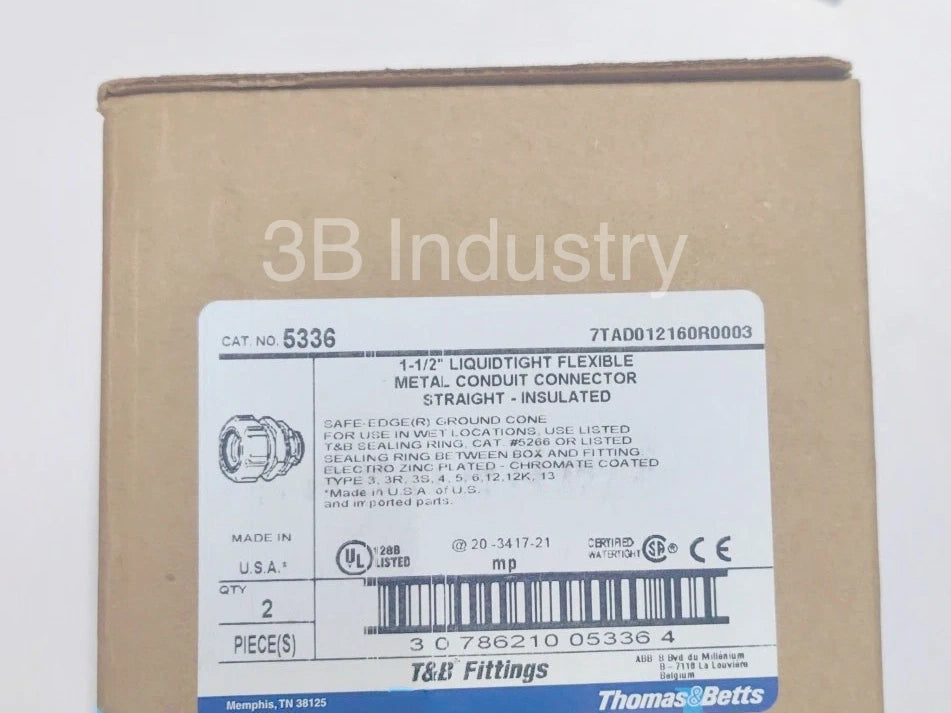 (2PCS/Box)THOMAS & BETTS 5336 Insulated Liquidtight Connector