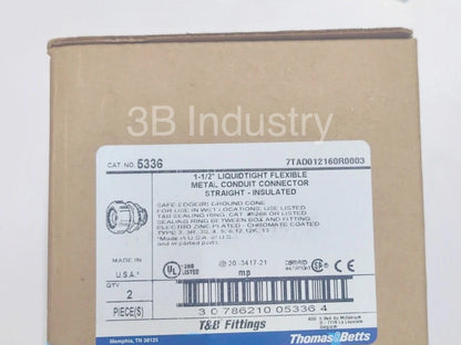 (2PCS/Box)THOMAS & BETTS 5336 Insulated Liquidtight Connector
