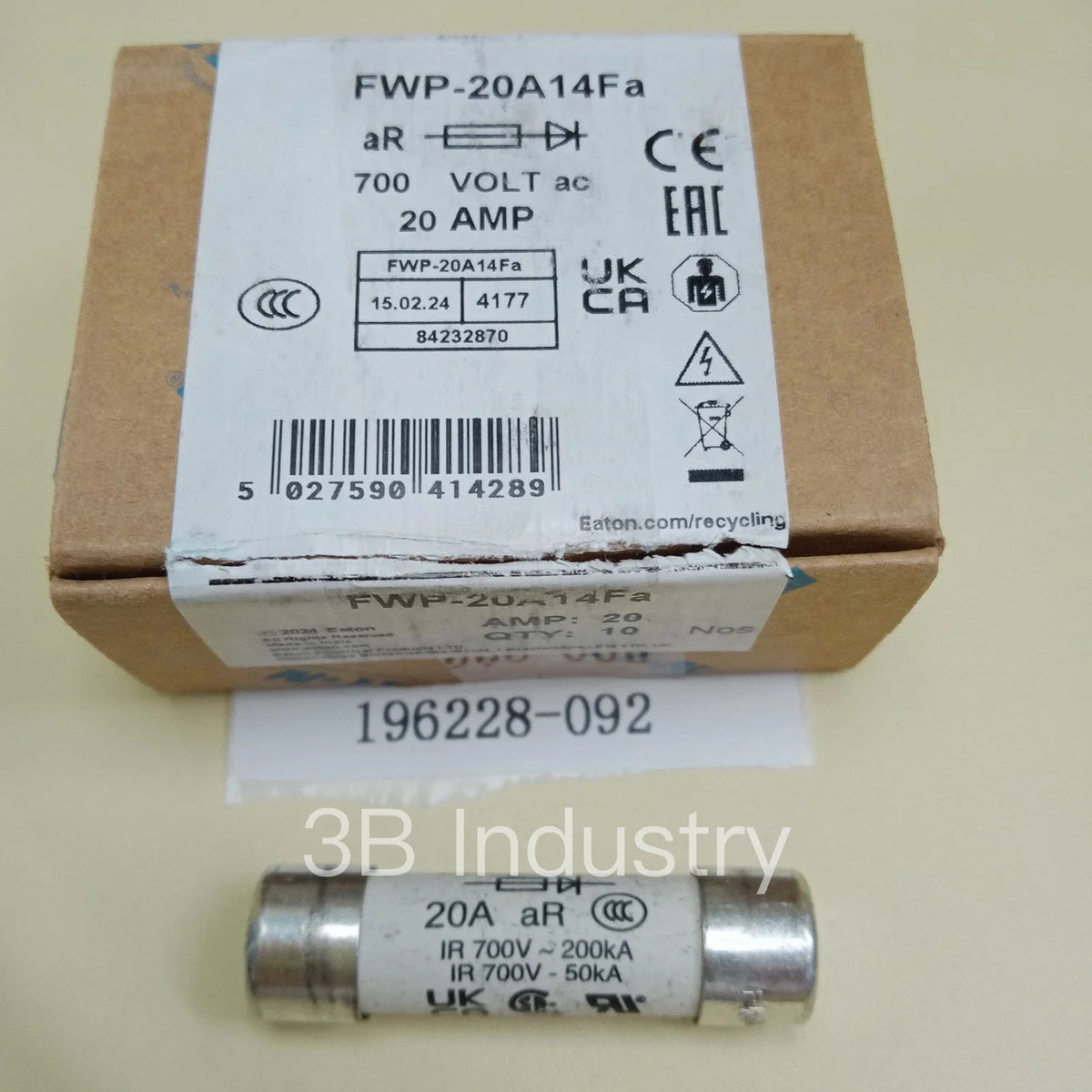 [Limited Stock]Bussmann Fuse FWP-20A14FA (1PC) Without Factory Box