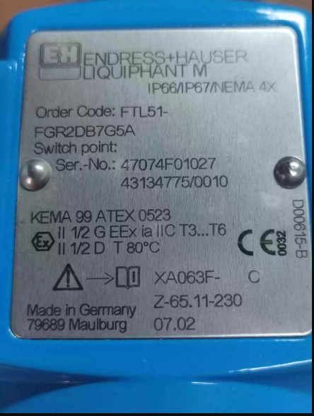 ENDRESS&HAUSER FTL51-FGR2DB7G5A Switch