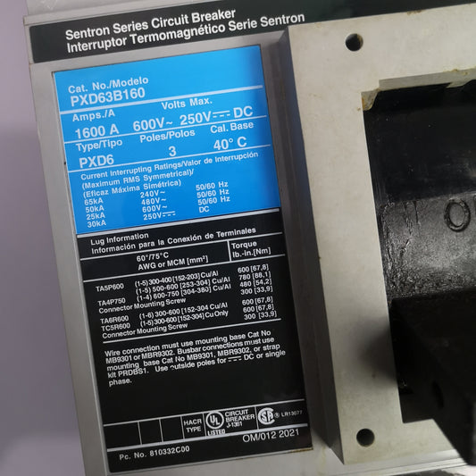 Siemens Circuit Breaker PXD63B160