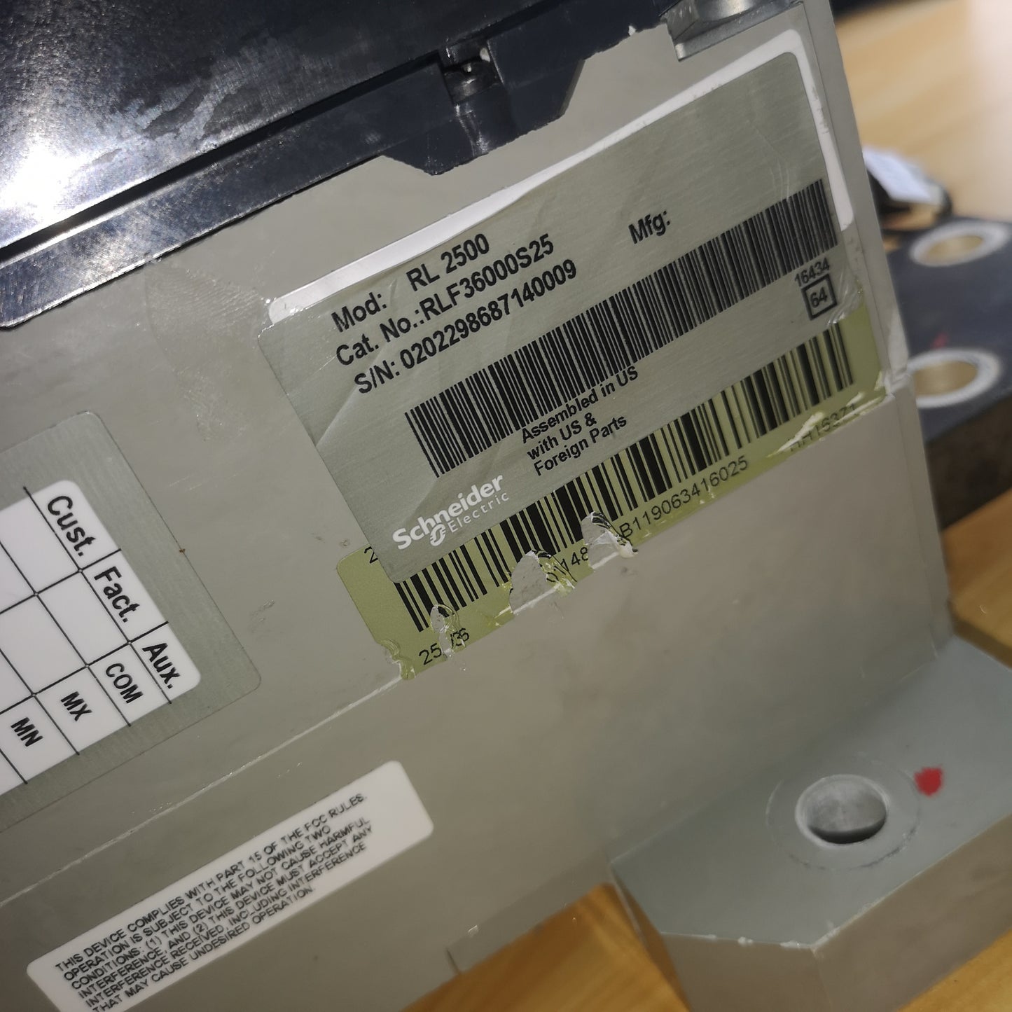 SQUARE D Circuit Breaker RLF36000S25 - Used