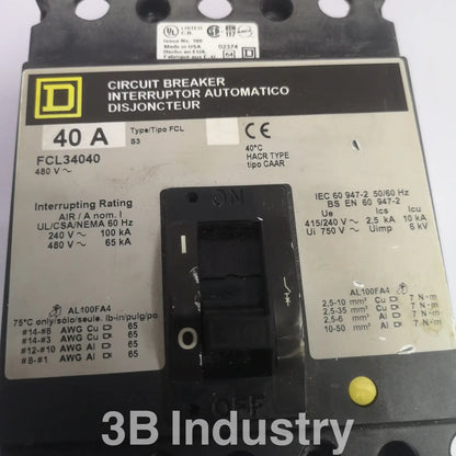 SQUARE D Circuit Breaker FCL34040 Used [Limited Stock]