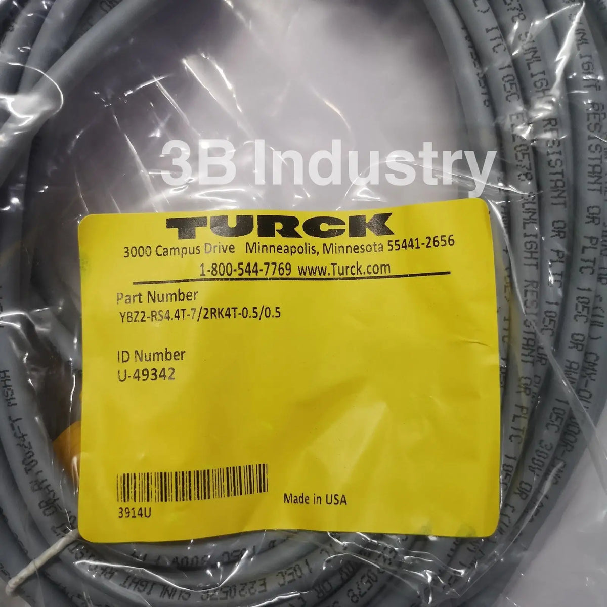 Turck_industrial_Cable_U-49342_YBZ2-RS4.4T-7_2RK4T-0.5_0.5_New_Large_Inventory_